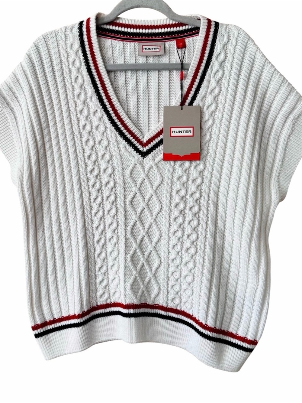 Hunter Stripe Cable Stitch Sweater Vest Size XL & L - Picture 5 of 6